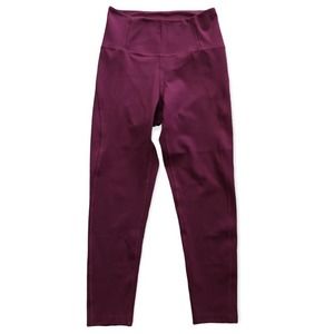 Girlfriend Collective Size S Small High Waist Rise 23” inseam Plum Wine